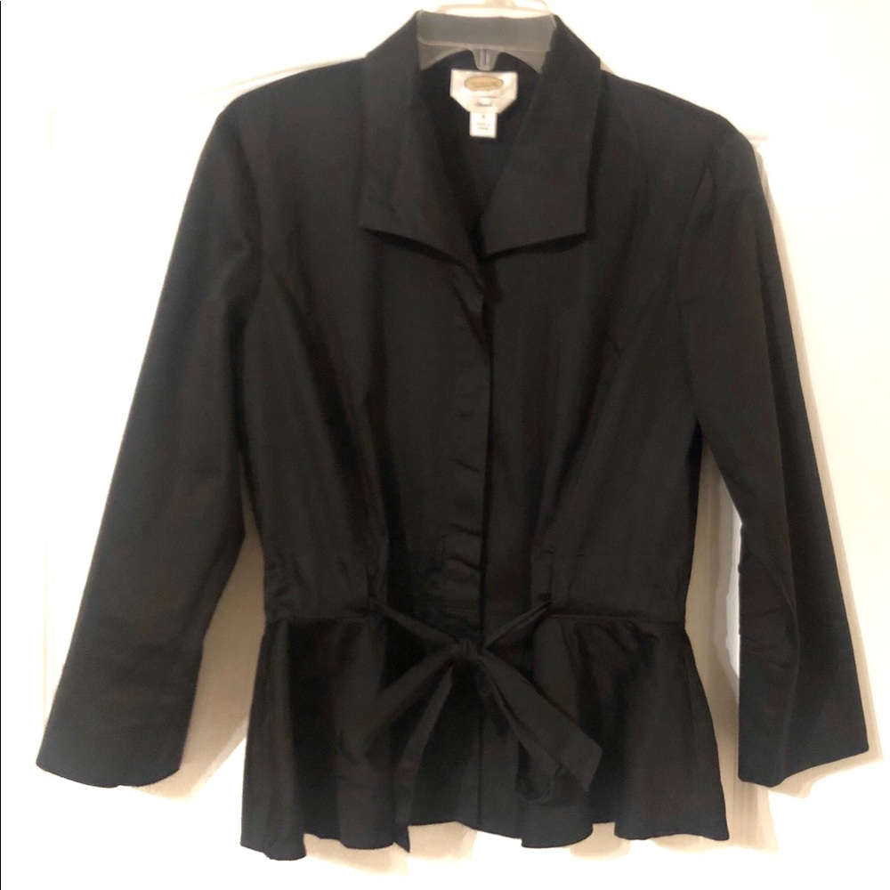 Talbots Black Button Blouse